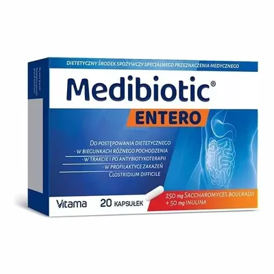 Medibiotic Entero Saccharomyces Boulardi + 50mg Inuliny 20 Kapsułek