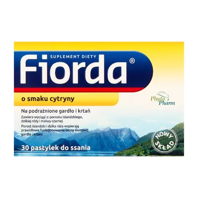 Fiorda Pastylki Do Ssania Na Gardło O Smaku Cytrynowym 30 Sztuk