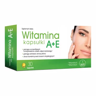 Witamina A + E Zdrowa Skóra Odporność 30 kapsułek