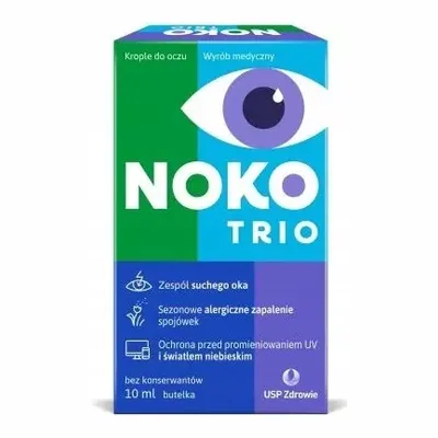 Noko Trio Krople Do Oczu Zespół Suchego Oka Zapalenie Spojówek 10ml