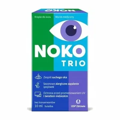 Noko Trio Krople Do Oczu Zespół Suchego Oka Zapalenie Spojówek 10ml