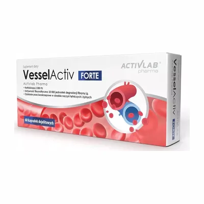 VesselActiv Forte Wsparcie Przepływu Żylnego Nattokinaza Sojowa 60 Kapsułek