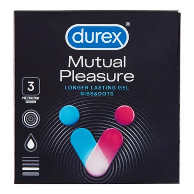 Durex Prezerwatywy Mutual Pleasure Opóźniające Wytrysk i Stymulujące 3 Sztuki