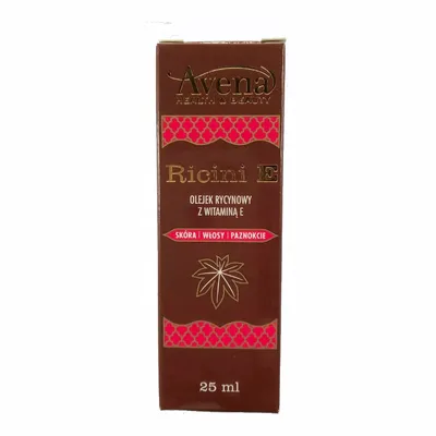Olejek Rycynowy Z Witaminą E Ricini E Skóra Włosy Paznokcie Avena 25ml