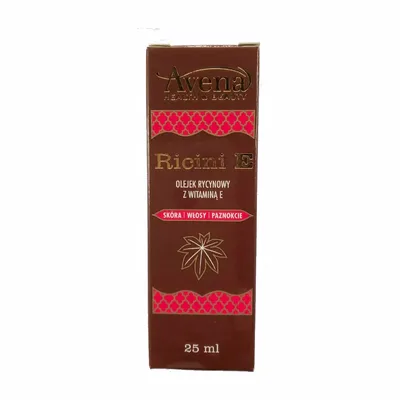 Olejek Rycynowy Z Witaminą E Ricini E Skóra Włosy Paznokcie Avena 25ml