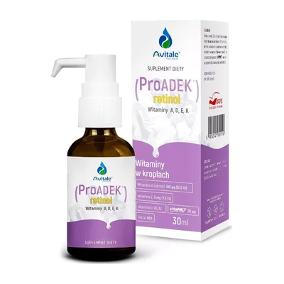 Aliness Avitale Krople Pro A D E K Retinol Kości Zęby Skóra Wzrok 30 ml