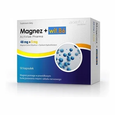 Activlab Pharma Mleczan Magnezu + Witamina B6 50 Tabletek