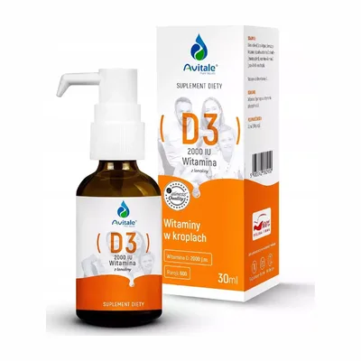 Avitale Aliness Krople Witamina D3 2000 IU Z Lanoliny 30ml