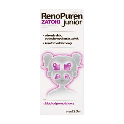 Renopuren Zatoki Junior Płyn Odporność Katar 120ml