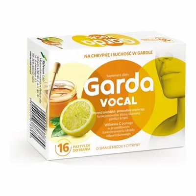 Garda Vocal Głos i Gardło Witamina C Cytryna 16 Pastylek Do Ssania