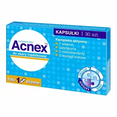 Acnex 30 Kapsułek - Suplement Diety Wspierający Utrzymanie Zdrowej Cery