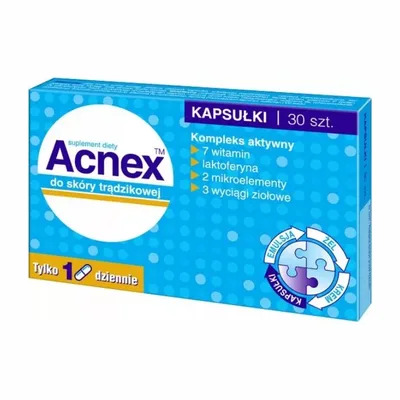 Acnex 30 Kapsułek - Suplement Diety Wspierający Utrzymanie Zdrowej Cery