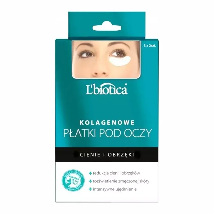 L'biotica Kolagenowe Płatki Pod Oczy Redukcja Cieni i Obrzęków 3x2 Sztuki