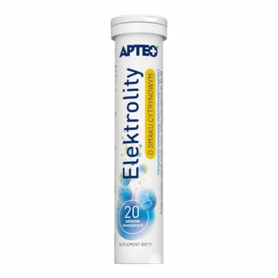 Elektrolity Apteo 20 Tabletek Musujących O Smaku Cytrynowym