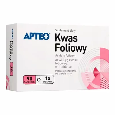 Kwas Foliowy Acidum Folicum Apteo 0.4mg 90 Tabletek