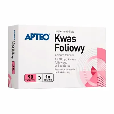 Kwas Foliowy Acidum Folicum Apteo 0.4mg 90 Tabletek