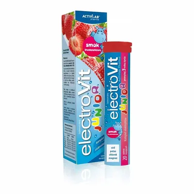 Electrovit Junior Truskawkowy Cytrynian Magnezu 20 Tabletek Musujących