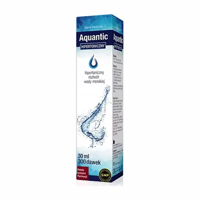 Aquantic Hipertoniczny Roztwór Wody Morskiej Higiena Nosa Nawilżanie 30ml