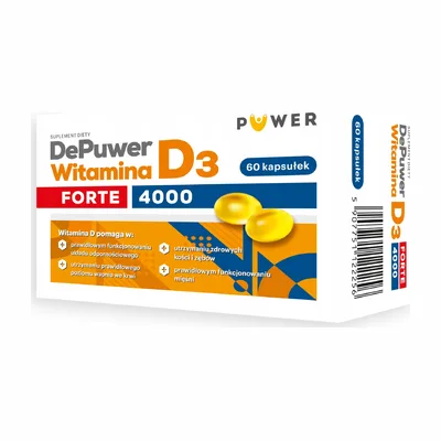 DePuwer Witamina D3 4000 60 Kapsułek W Oleju Słonecznikowym