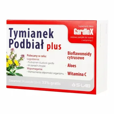 Gardlox Tymianek I Podbiał Plus 24 Pastylki