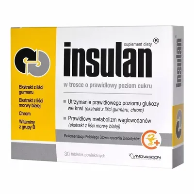 Insulan Prawidłowy Poziom Cukru 30 Tabletek