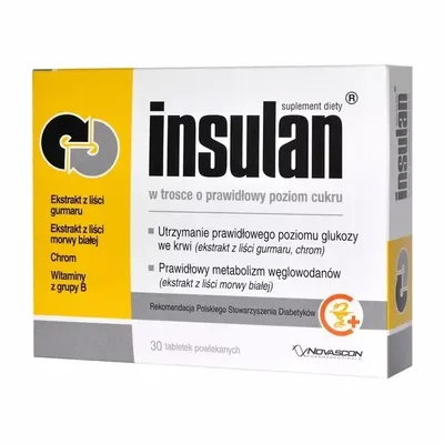 Insulan Prawidłowy Poziom Cukru 30 Tabletek