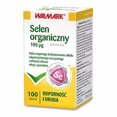 Selen Organiczny 100mcg Walmark Odporność Włosy Męska Płodność 100 Tabletek