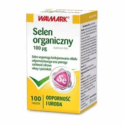 Selen Organiczny 100mcg Walmark Odporność Włosy Męska Płodność 100 Tabletek