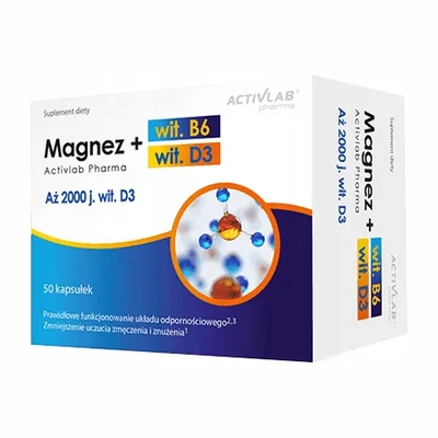 Activlab Magnez + Witamina B6 + Witamina D3 2000 50 kapsułek