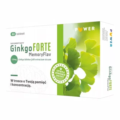 MemoryFlav Ginko Fortwe Wsparcie Pamięci 120mg 60 Tabletek