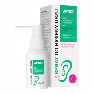 Spray Do Higieny Uszu Apteo Od 3. Miesiąca Życia 30ml