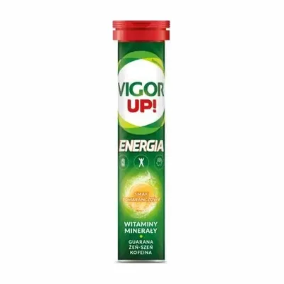 Vigor Up Energia Guarana Żeń-Szeń Kofeina Smak Pomarańcza 20 Tab Musujących