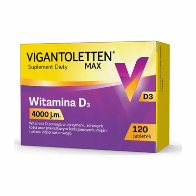 Witamina D3 4000 IU Vigantoletten Max 120 Kapsułek