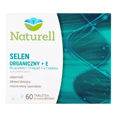Naturell Selen Organiczny + Witamina E 60 Tabletek