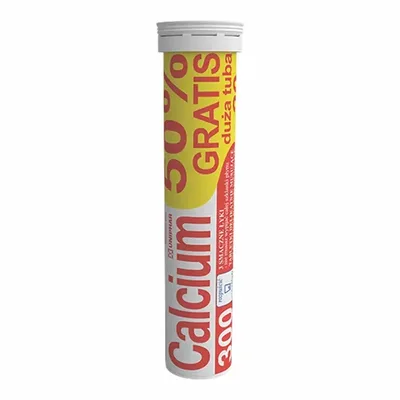 Calcium 300 Hypoalergiczne Pomarańczowe 20 Tabletek Musujących
