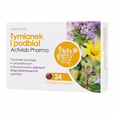 Tymianek Z Podbiałem Na Gardło 24 Pastylki Do Ssania