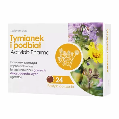 Tymianek Z Podbiałem Na Gardło 24 Pastylki Do Ssania