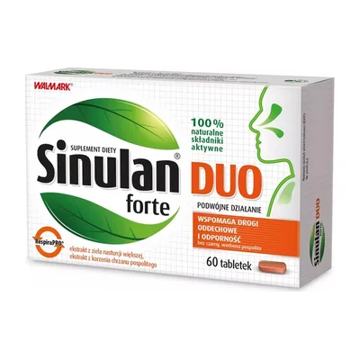Sinulan Duo Forte Wspiera Prawidłowe Funkcjonowanie Zatok 60 Tabletek