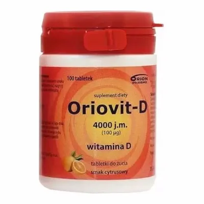 Oriovit-D Witamina D 4000 j.m. Smak Cytrusowy 100 Tabletek Do Żucia