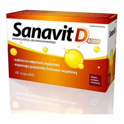 Sanavit D 4000 Witamina D3 Kości Odporność 60 Kapsułek