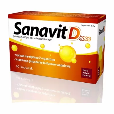 Sanavit D 4000 Witamina D3 Kości Odporność 60 Kapsułek