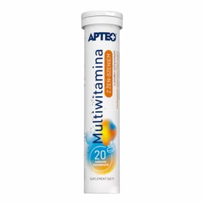 Multiwitamina Apteo Z Żeń-Szeniem 20 Tabletek Musujących
