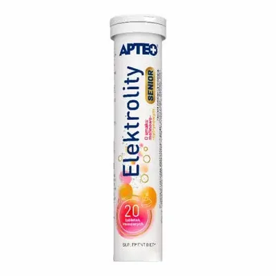 Elektrolity Senior Apteo 20 Tabletek Musujących Malinowo-Cytrynowych