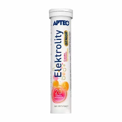 Elektrolity Senior Apteo 20 Tabletek Musujących Malinowo-Cytrynowych