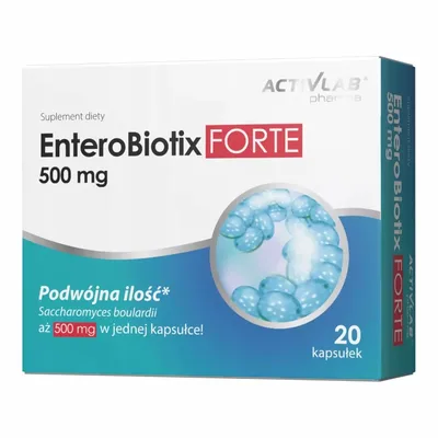 EnteroBiotix Forte 500mg Probiotyk Flora Bakteryjna 20 Kapsułek