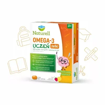 Naturell Omega-3 Uczeń Żelki O Smaku Cytrynowo-Truskawkowym 27 Sztuk