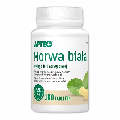 Morwa Biała Apteo Wsparcie Gospodarki Węglowodanowej 180 Tabletek