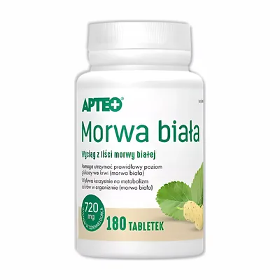 Morwa Biała Apteo Wsparcie Gospodarki Węglowodanowej 180 Tabletek