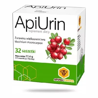 ApiUrin Żurawina + Witamina C Wsparcie Dróg Moczowych 32 Saszetki