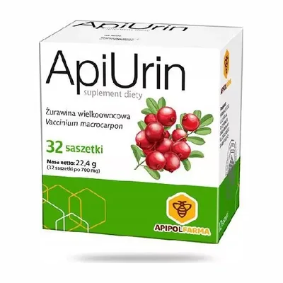 ApiUrin Żurawina + Witamina C Wsparcie Dróg Moczowych 32 Saszetki